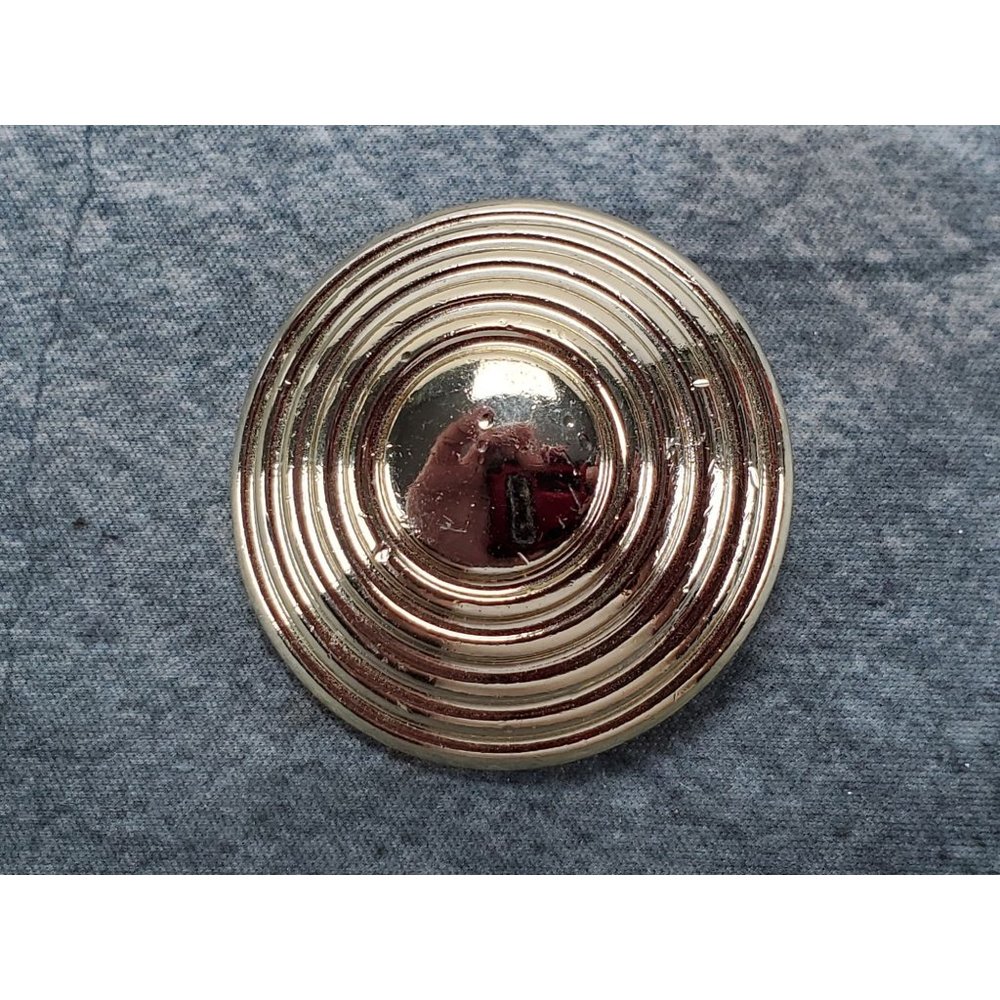 American Jewelry Company AJC Circle Shield Silver Tone Brooch Pin